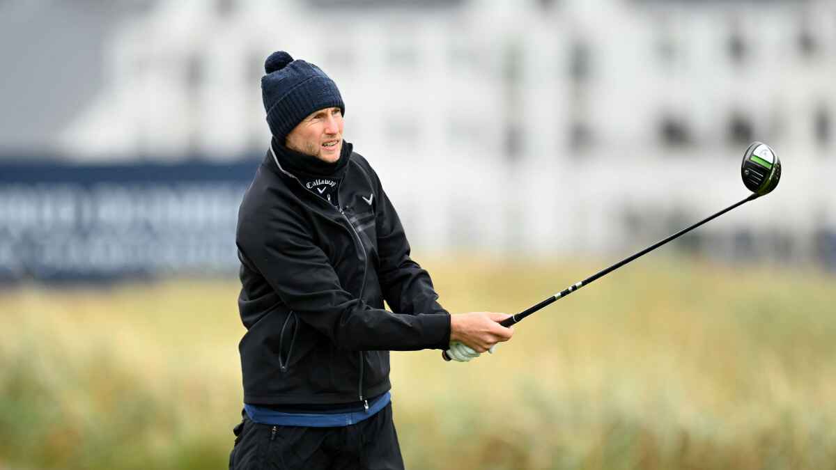 Joe Root takes part in the Alfred Dunhill Links Championship.