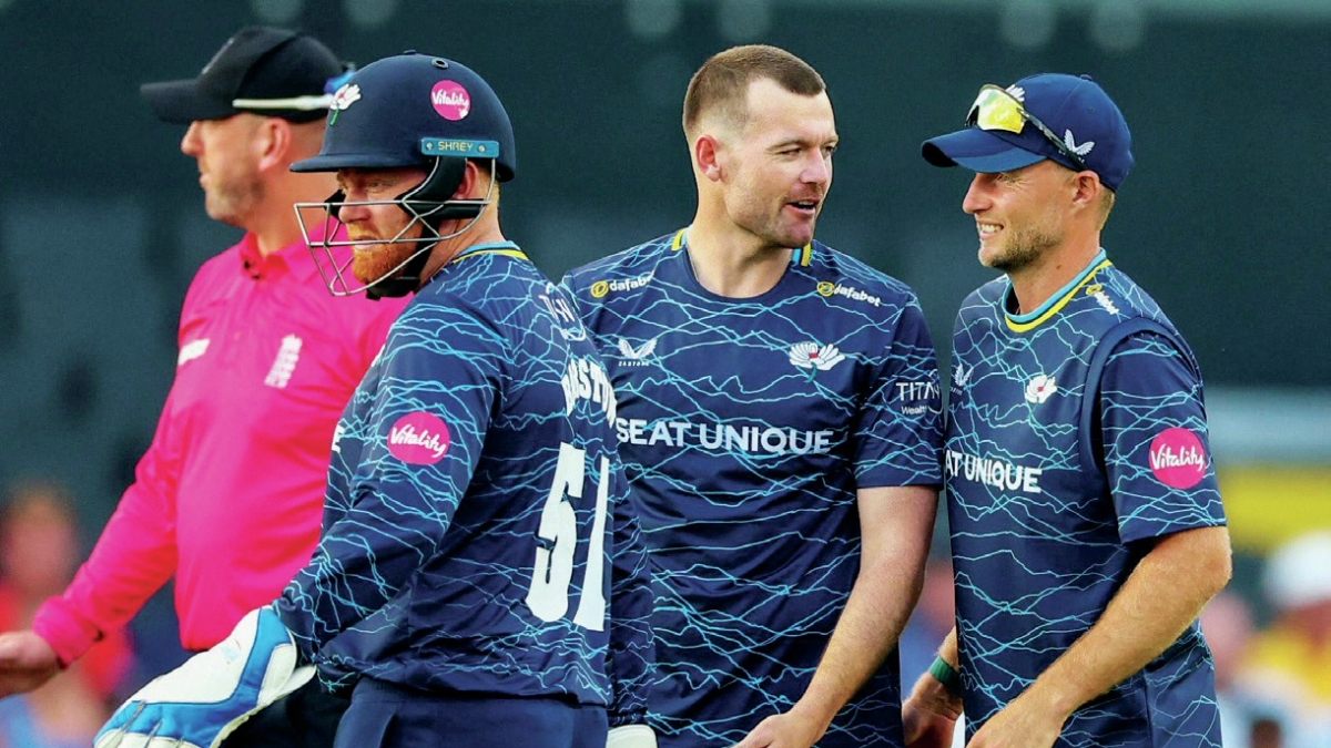 Joe Root in Yorkshire colours this season