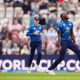 England’s Jofra Archer (right) celebrates after taking the wicket of South Africa’s Tristan Stubbs (left)