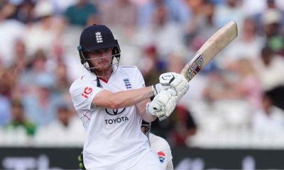 England batter Jordan Cox hits out against Pakistan.