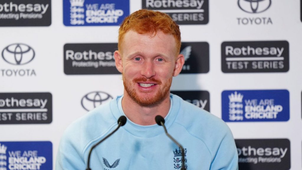 Jordan Cox at an England press conference