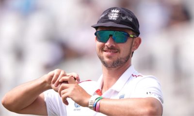 Josh Tongue fielding for England