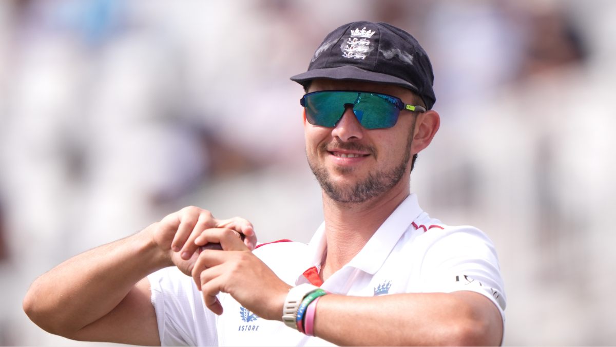 Josh Tongue fielding for England
