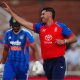 England’s Josh Tongue celebrates the wicket of India’s Shivam Dube