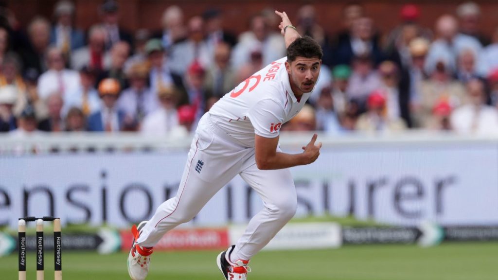 Josh Tongue in action for England