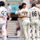 New Zealand’s Matt Henry celebrates taking the wicket of England’s Jordan Cox