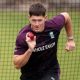 Matthew Potts bowls during a nets session