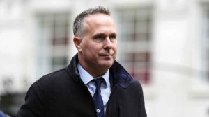 Former Yorkshire and England captain Michael Vaughan arrives at St Mary's Church