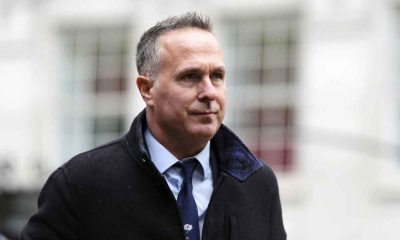 Former Yorkshire and England captain Michael Vaughan arrives at St Mary's Church