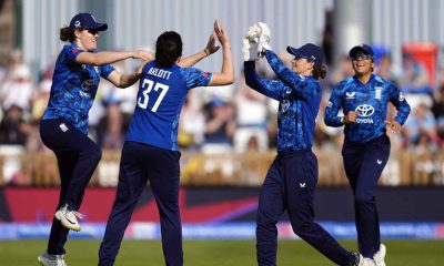 England players celebrate