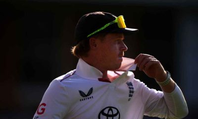 Ollie Pope in the field for England