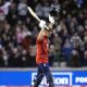 England’s Phil Salt celebrates reaching a century