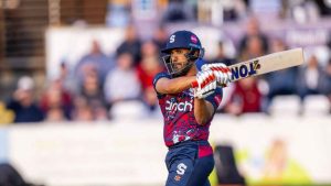 Ravi Bopara batting for Northants in a Vitality Blast T20 match between Derbyshire Falcons and Northants Steelbacks