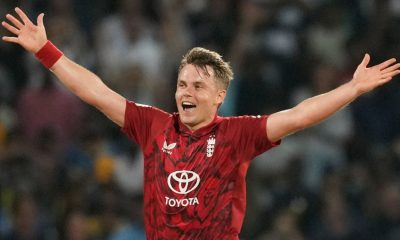 Sam Curran celebrates