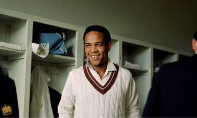 Sir Garfield Sobers in the dressing room at Scarborough during a England v Rest of the World fixture