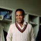 Sir Garfield Sobers in the dressing room at Scarborough during a England v Rest of the World fixture