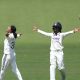 India’s Sneh Rana celebrates removing Sophie Ecclestone to complete a 270-run win for India over England