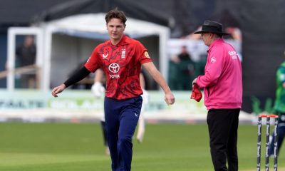 Sonny Baker prepares to bowl
