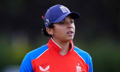 Sophia Dunkley fielding for England.