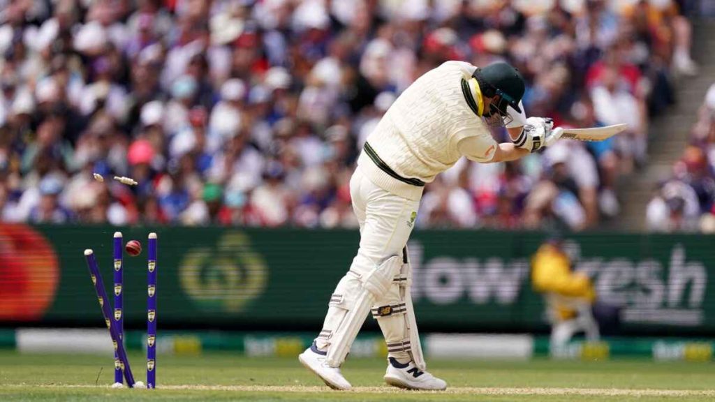 Australia’s Steve Smith is bowled