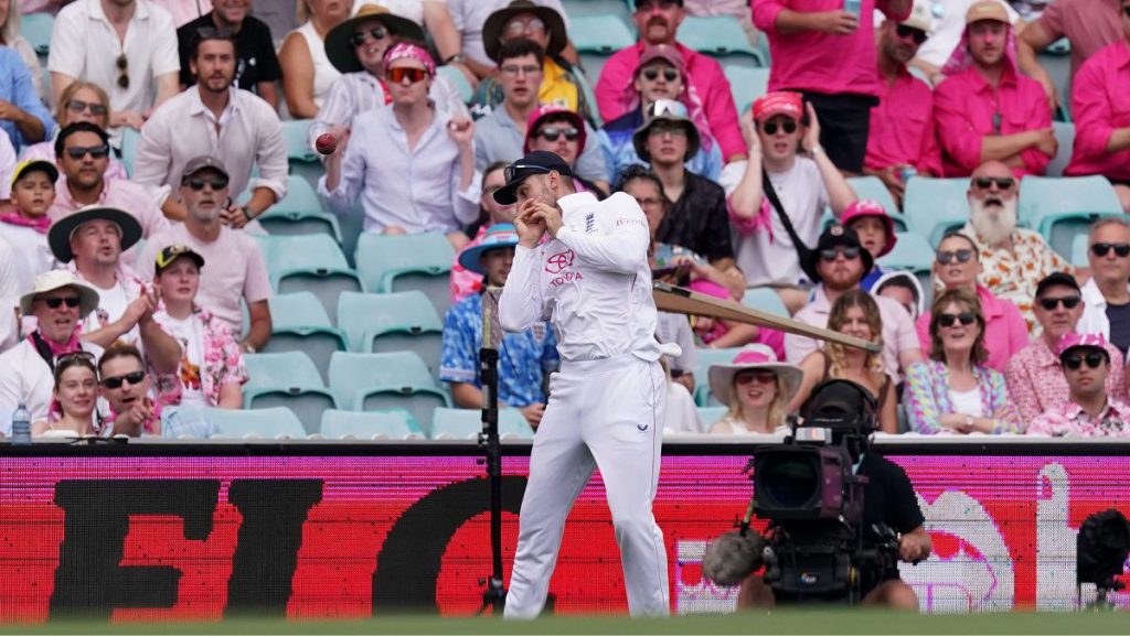 England’s Will Jacks drops a catch on day on the boundary