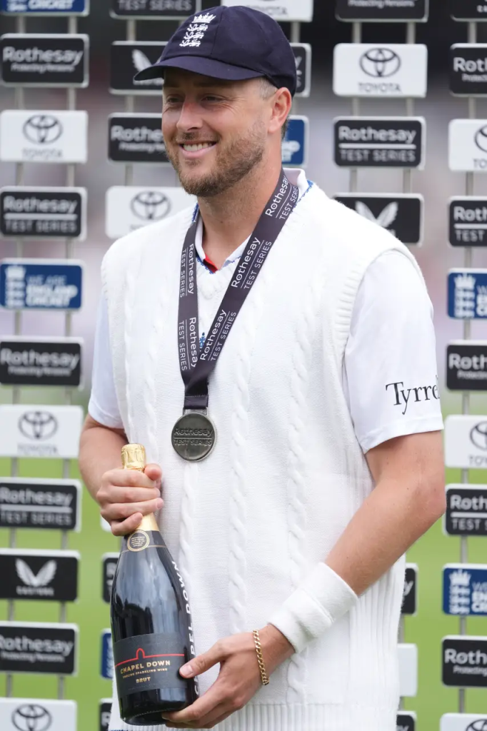 Ollie Robinson was named player of the match on his England comeback